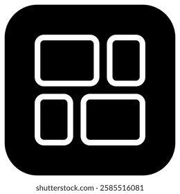 Editable vector mason grid icon. Black, line style, transparent white background. Part of a big icon set family. Perfect for web and app interfaces, presentations, infographics, etc