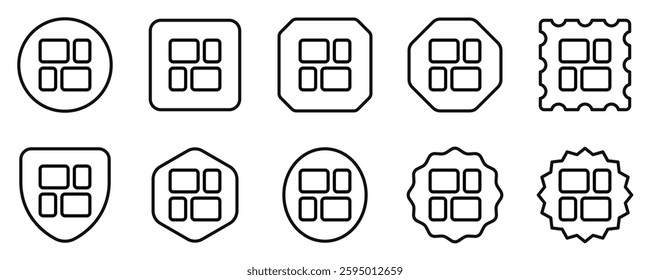 Editable vector mason grid icon. Black, line style, transparent white background. Part of a big icon set family. Perfect for web and app interfaces, presentations, infographics, etc