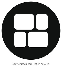 Editable vector mason grid icon. Black, line style, transparent white background. Part of a big icon set family. Perfect for web and app interfaces, presentations, infographics, etc