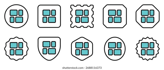 Editable vector mason grid icon. Black, line style, transparent white background. Part of a big icon set family. Perfect for web and app interfaces, presentations, infographics, etc