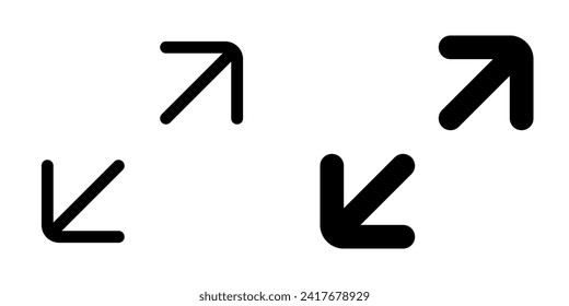 Editable vector maximize screen icon. Black, line style, transparent white background. Part of a big icon set family. Perfect for web and app interfaces, presentations, infographics, etc