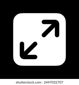 Editable vector maximize screen icon. Black, line style, transparent white background. Part of a big icon set family. Perfect for web and app interfaces, presentations, infographics, etc