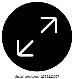 Editable vector maximize screen icon. Black, line style, transparent white background. Part of a big icon set family. Perfect for web and app interfaces, presentations, infographics, etc