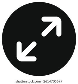 Editable vector maximize screen icon. Black, line style, transparent white background. Part of a big icon set family. Perfect for web and app interfaces, presentations, infographics, etc