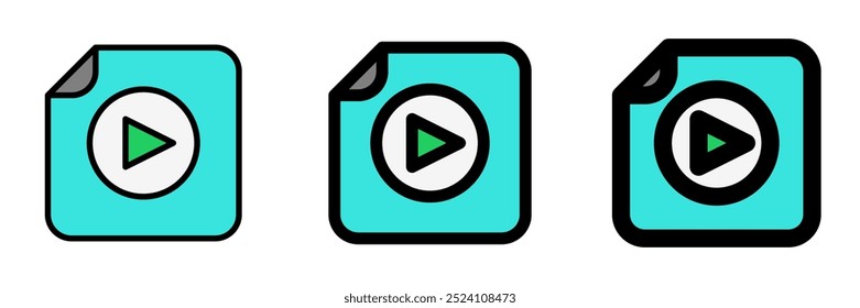 Editable vector media file icon. Black, line style, transparent white background. Part of a big icon set family. Perfect for web and app interfaces, presentations, infographics, etc
