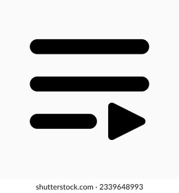 Editable vector media player playlist icon. Black, transparent white background. Part of a big icon set family. Perfect for web and app interfaces, presentations, infographics, etc