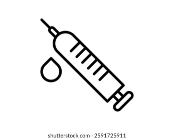 editable vector medical Injection Needle Syringe symbol design illustration isolated on transparent background