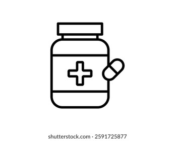 editable vector medical Medicine bottle symbol design illustration isolated on transparent background