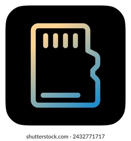 Editable vector memory card icon. Black, line style, transparent white background. Part of a big icon set family. Perfect for web and app interfaces, presentations, infographics, etc