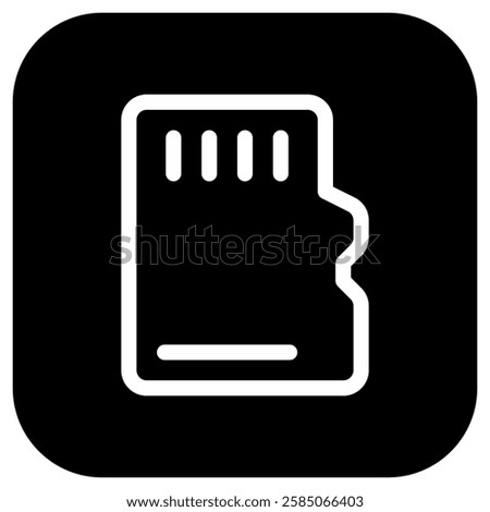 Editable vector memory card icon. Black, line style, transparent white background. Part of a big icon set family. Perfect for web and app interfaces, presentations, infographics, etc