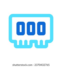 Editable vector memory ram icon. Black, line style, transparent white background. Part of a big icon set family. Perfect for web and app interfaces, presentations, infographics, etc