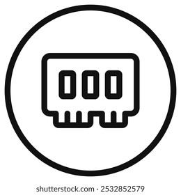 Editable vector memory ram icon. Black, line style, transparent white background. Part of a big icon set family. Perfect for web and app interfaces, presentations, infographics, etc
