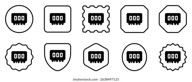 Editable vector memory ram icon. Black, line style, transparent white background. Part of a big icon set family. Perfect for web and app interfaces, presentations, infographics, etc