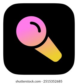 Icono de karaoke de micrófono de Vector editable. Fondo blanco, negro y transparente. Parte de una gran familia de iconos. Perfecto para interfaces de Web y App, presentaciones, infografías, etc