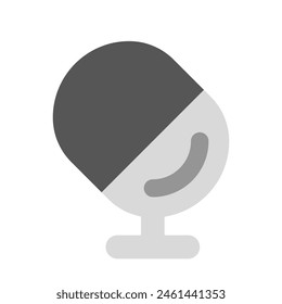 Editierbares Vektorgrafik-Mikrofon-Podcast-Symbol. Schwarz, Linienstil, transparenter weißer Hintergrund. Teil einer großen Icon-Set-Familie. Ideal für Web- und App-Interfaces, Präsentationen, Infografiken usw
