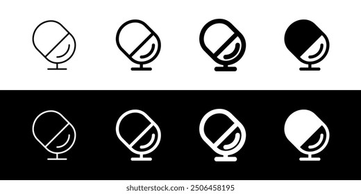 Editable vector microphone podcast icon. Black, line style, transparent white background. Part of a big icon set family. Perfect for web and app interfaces, presentations, infographics, etc