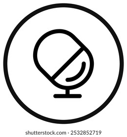 Editable vector microphone podcast icon. Black, line style, transparent white background. Part of a big icon set family. Perfect for web and app interfaces, presentations, infographics, etc