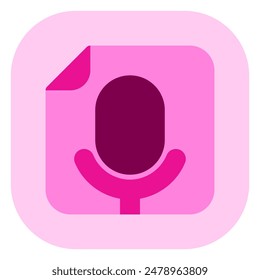 Editable vector microphone recording file icon. Black, line style, transparent white background. Part of a big icon set family. Perfect for web and app interfaces, presentations, infographics, etc