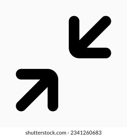 Editable vector minimize screen icon. Black, line style, transparent white background. Part of a big icon set family. Perfect for web and app interfaces, presentations, infographics, etc