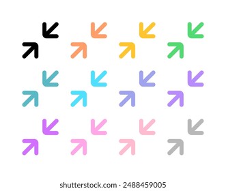 Editable vector minimize screen icon. Black, line style, transparent white background. Part of a big icon set family. Perfect for web and app interfaces, presentations, infographics, etc