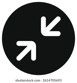Editable vector minimize screen icon. Black, line style, transparent white background. Part of a big icon set family. Perfect for web and app interfaces, presentations, infographics, etc