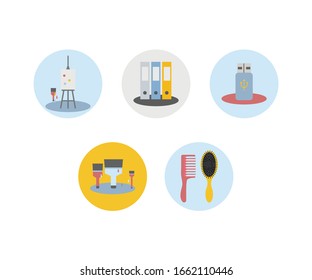 bearbeitbare Vektorillustration verschiedene Symbole und Hobbys