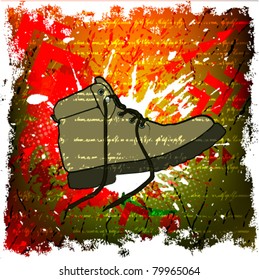 Editable vector modern grunge urban shoes background