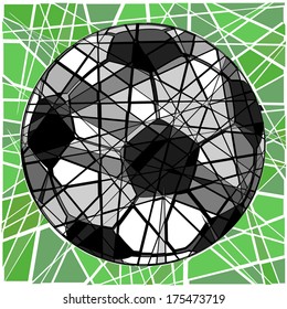 Editable vector mosaic design of a soccer ball