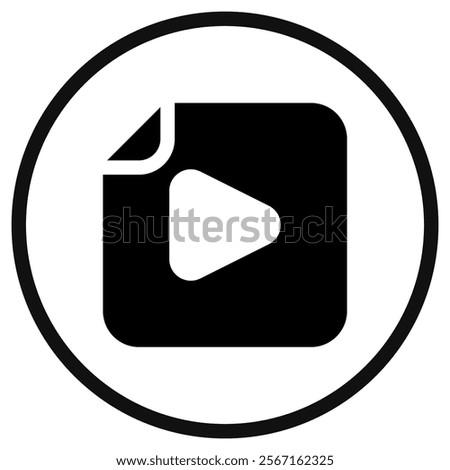 Editable vector multimedia file icon. Black, line style, transparent white background. Part of a big icon set family. Perfect for web and app interfaces, presentations, infographics, etc