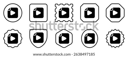 Editable vector multimedia file icon. Black, line style, transparent white background. Part of a big icon set family. Perfect for web and app interfaces, presentations, infographics, etc