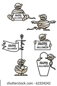 editable vector mummy signs
