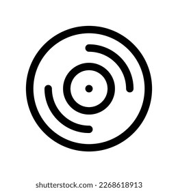 Editable vector music album vinyl icon. Black, transparent white background. Part of a big icon set family. Perfect for web and app interfaces, presentations, infographics, etc