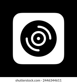 Editable vector music album vinyl icon. Black, transparent white background. Part of a big icon set family. Perfect for web and app interfaces, presentations, infographics, etc