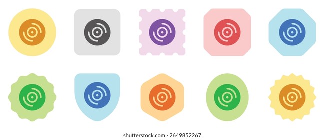 Editable vector music album vinyl icon. Black, transparent white background. Part of a big icon set family. Perfect for web and app interfaces, presentations, infographics, etc