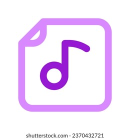 Editable vector music file icon. Black, line style, transparent white background. Part of a big icon set family. Perfect for web and app interfaces, presentations, infographics, etc