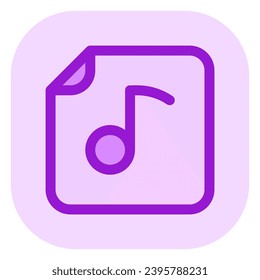 Editable vector music file icon. Black, line style, transparent white background. Part of a big icon set family. Perfect for web and app interfaces, presentations, infographics, etc