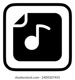 Editable vector music file icon. Black, line style, transparent white background. Part of a big icon set family. Perfect for web and app interfaces, presentations, infographics, etc