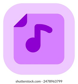 Editable vector music file icon. Black, line style, transparent white background. Part of a big icon set family. Perfect for web and app interfaces, presentations, infographics, etc