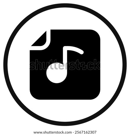 Editable vector music file icon. Black, line style, transparent white background. Part of a big icon set family. Perfect for web and app interfaces, presentations, infographics, etc