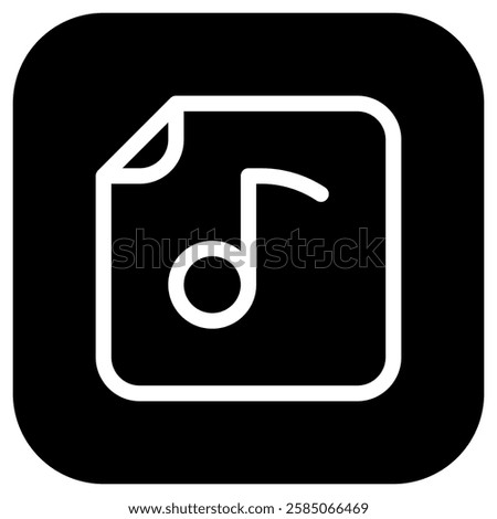 Editable vector music file icon. Black, line style, transparent white background. Part of a big icon set family. Perfect for web and app interfaces, presentations, infographics, etc