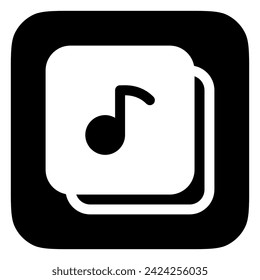 Icono de álbum de lista de reproducción de música vectorial editable. Fondo blanco negro, transparente. Parte de una gran familia de iconos. Perfecto para interfaces web y aplicaciones, presentaciones, infografías, etc