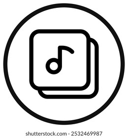 Editable vector music playlist album icon. Black, transparent white background. Part of a big icon set family. Perfect for web and app interfaces, presentations, infographics, etc