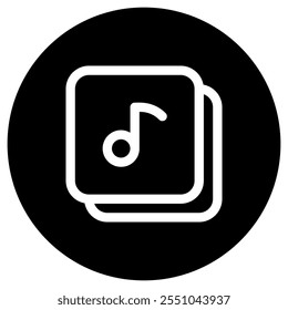 Editable vector music playlist album icon. Black, transparent white background. Part of a big icon set family. Perfect for web and app interfaces, presentations, infographics, etc