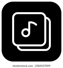 Editable vector music playlist album icon. Black, transparent white background. Part of a big icon set family. Perfect for web and app interfaces, presentations, infographics, etc
