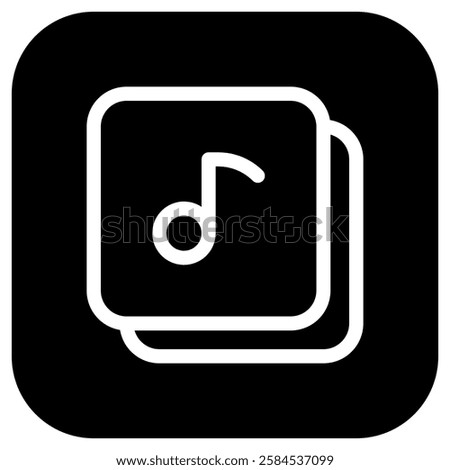 Editable vector music playlist album icon. Black, transparent white background. Part of a big icon set family. Perfect for web and app interfaces, presentations, infographics, etc