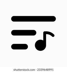Editable vector music playlist icon. Black, transparent white background. Part of a big icon set family. Perfect for web and app interfaces, presentations, infographics, etc