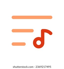 Icono de lista de reproducción de música vectorial editable. Fondo blanco negro y transparente. Parte de una familia de iconos grandes. Perfecto para interfaces web y de aplicaciones, presentaciones, infografías, etc
