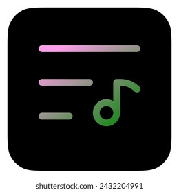 Editable vector music playlist icon. Black, transparent white background. Part of a big icon set family. Perfect for web and app interfaces, presentations, infographics, etc