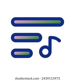 Editable vector music playlist icon. Black, transparent white background. Part of a big icon set family. Perfect for web and app interfaces, presentations, infographics, etc
