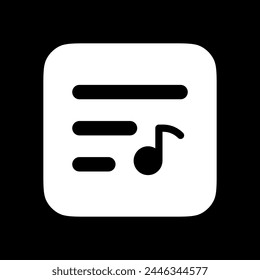 Editable vector music playlist icon. Black, transparent white background. Part of a big icon set family. Perfect for web and app interfaces, presentations, infographics, etc